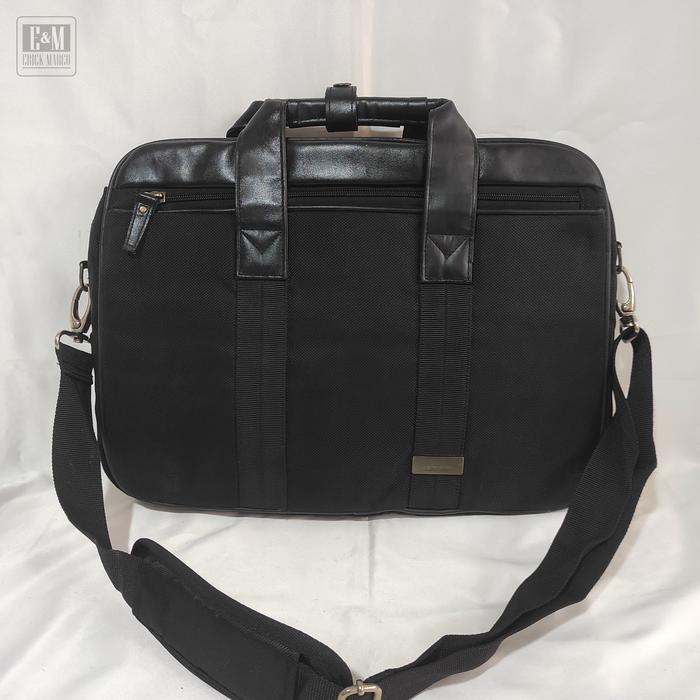 Lecaf Black Polyester Briefcase Bag Preloved