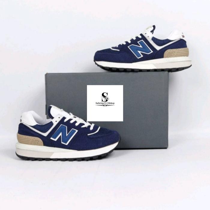 Sepatu  sneakers Balence 574 Legaci Navy