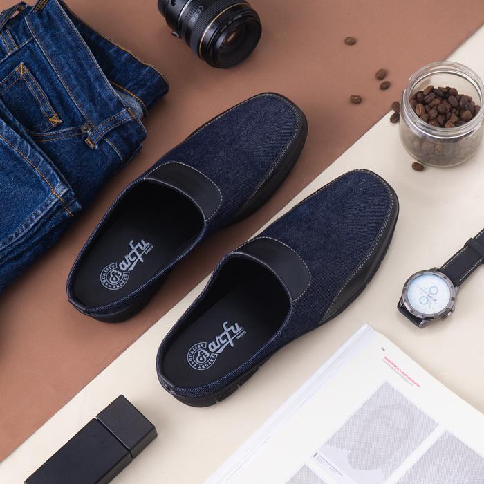 Sandal Sepatu Selop Tutong Bustong Pria Jeans