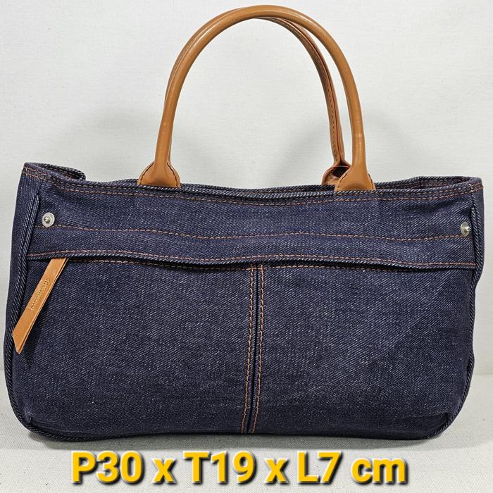 Uniqlo japan original hand bag denim tas tangan bahan jeans & pu leather