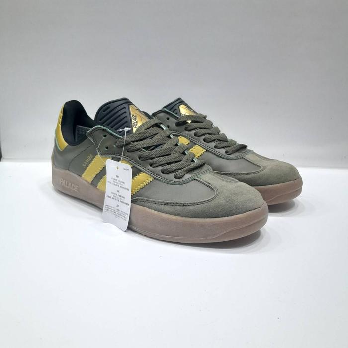Sepatu Adidas Puig Samba X Palace Olive Gold Sneakers Pria