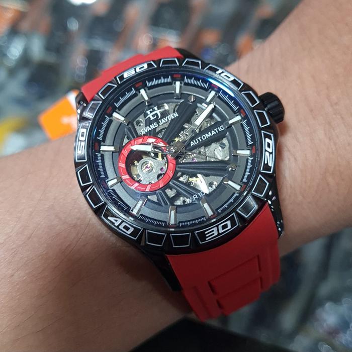 Jam tangan Automatic Evans Jayden EJ 9565 Rubber Original fullset