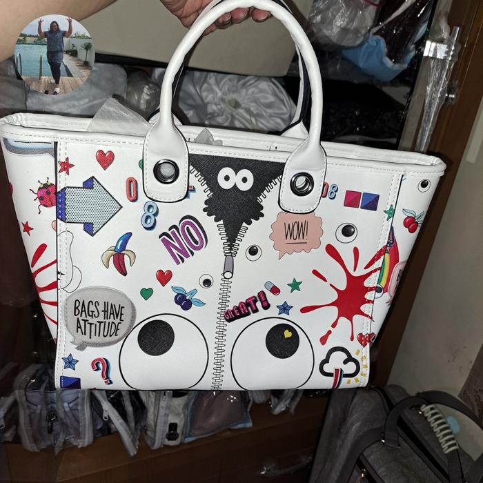 (Used) Huer eye theme totebag warna putih