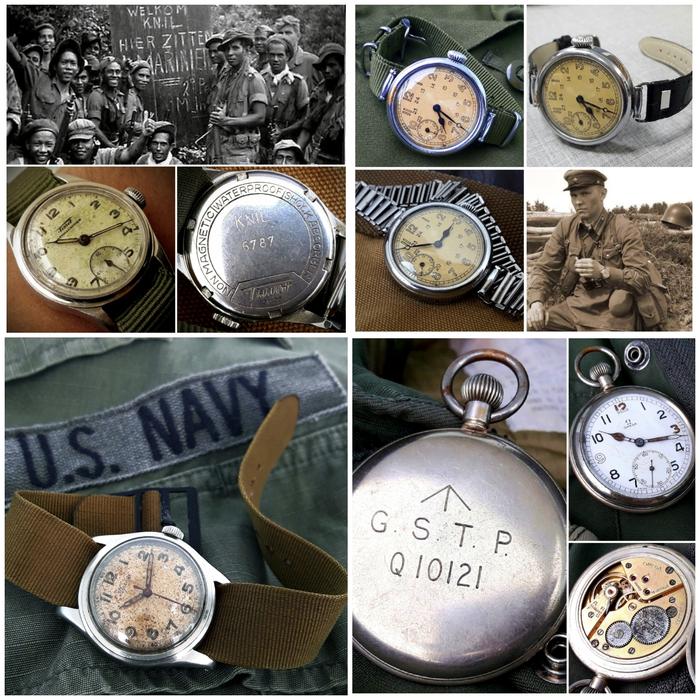 jam tank borongan ww2 military watch rare kolektor item WW II omega GSTP tissot KNIL enicar kirova s