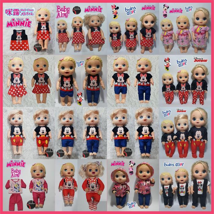 PreOrder !!! Baju Boneka Baby Alive Animator MellChan Minnie Mickey Mouse