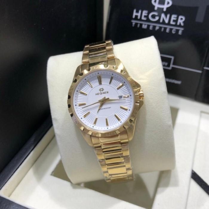 JAM TANGAN HEGNER 1688 HW 1688 HW1688 LADIES ANALOG QUARTZ MOVEMENT GOLD STAINLESS WHITE DIAL BEST
