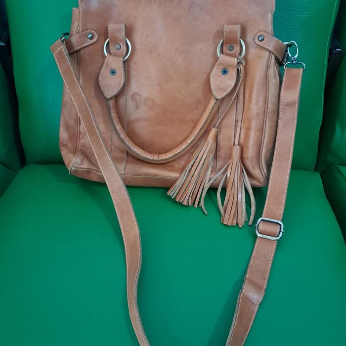 Tas kulit handmade genuine leather unisex pria wanita not fossil coach
