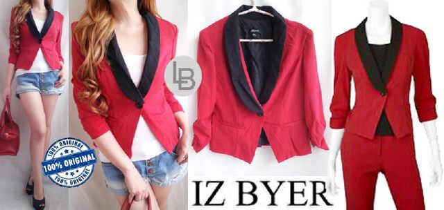 Iz Byer Red Tuxedo Blazer