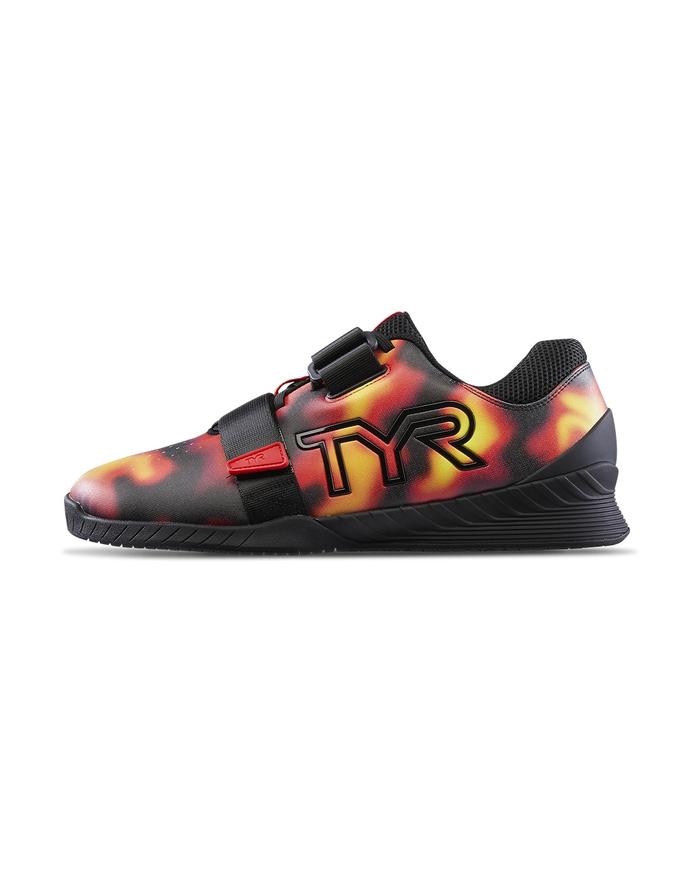 TYR L-1 Lifter Fire Wide Toe Box Squat University Lifting Shoes Sepatu Squats Elevated Heels Powerli