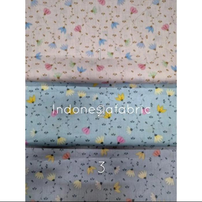 Kain Katun Jepang motif Bunga Michiko tokai bahan gamis tunik mukena