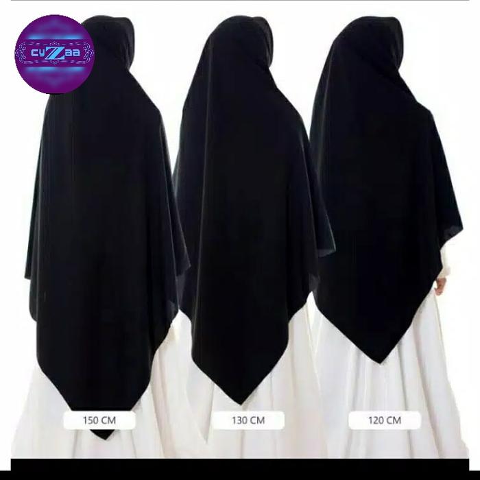 jilbab segiempat jumbo jetblack bonanza