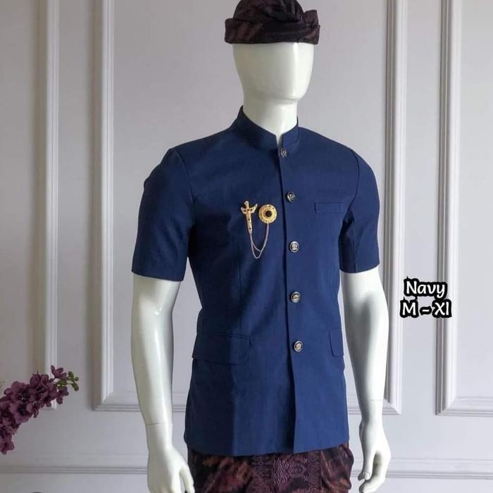 safari premium lengan pendek pria pakaian adat Bali