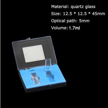 box Cuvette Quartz Kuvet Kuarsa Spektrofotometer 5ml 2pcs