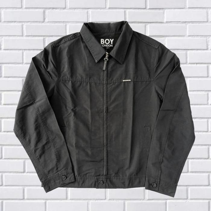 JAKET HARINGTON BOY LONDON, SIZE M (SECOND BRANDED) HITAM, JK0016