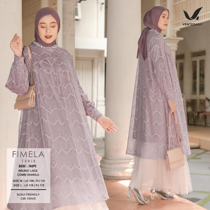 Fimela long Tunik bhn brukat Lace mix shakila ld 105 pj 95-110
