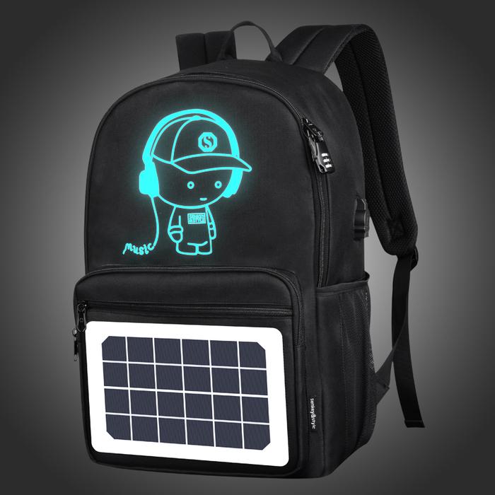 Tas Punggung Pria Waterproof dengan Solar Panel