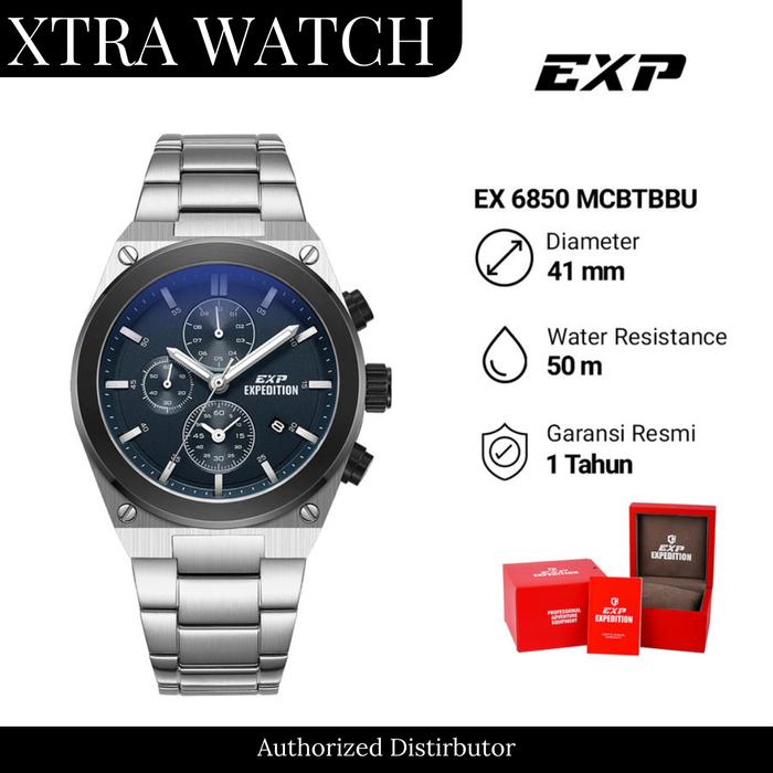 JAM TANGAN PRIA EXPEDITION EXP 6850 / E6850 ORIGINAL - SILVER BLUE