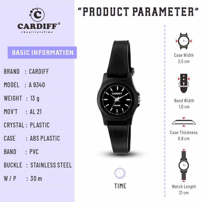CARDIFF Analog 9340 Jam Tangan Casual Cewek Water Resist