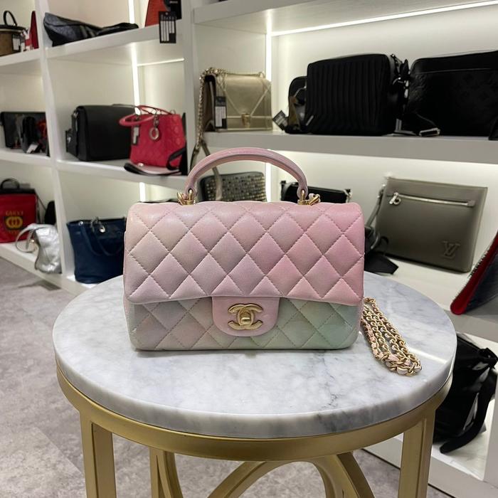 Chanel Rainbow Pink Top Handle Bag