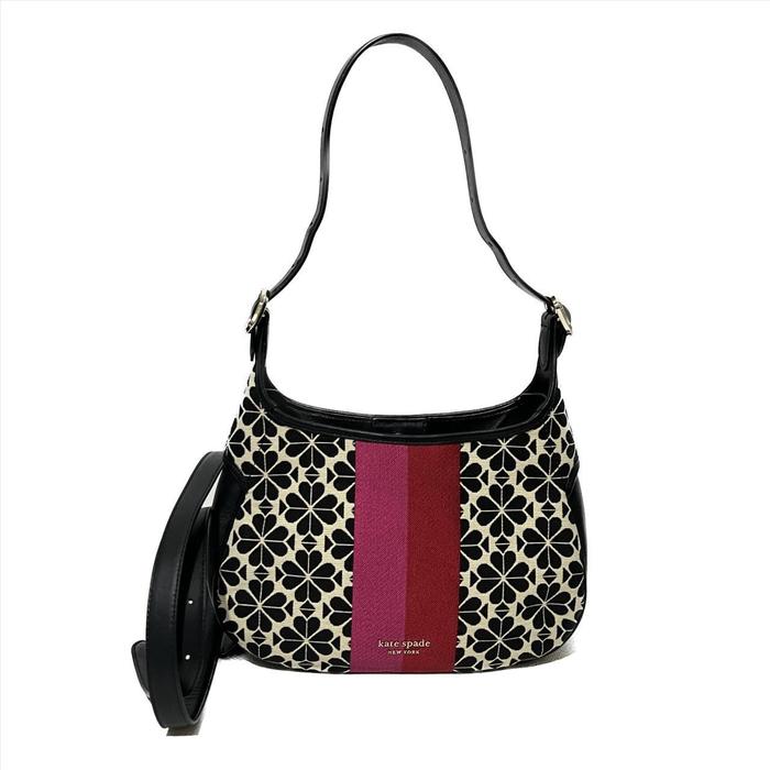 KS Spade Flower Jacquard Stripe Penny Hobo Bag