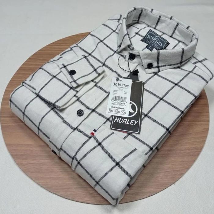 Kemeja Pria Flanel Lengan Panjang Motif Kotak Garis Terbaru M231