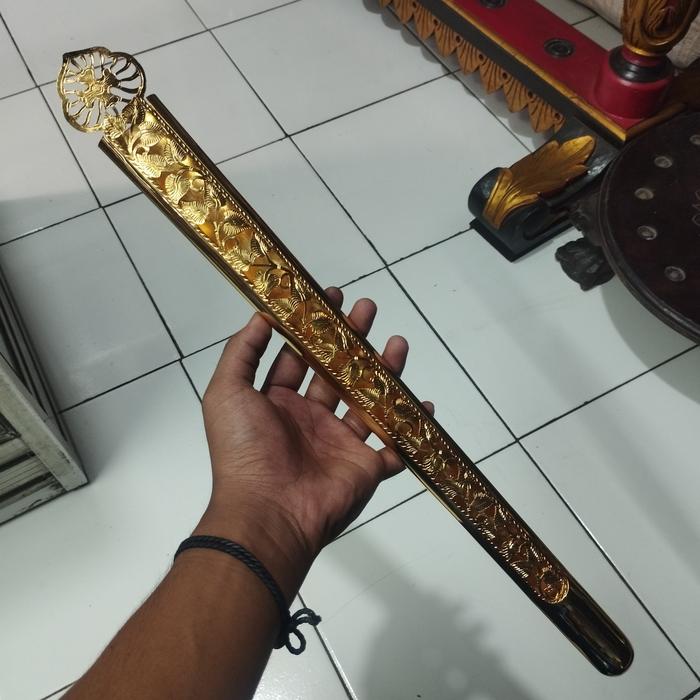 pendok keris topengan kuningan slorok solo krawang sepuhan emas