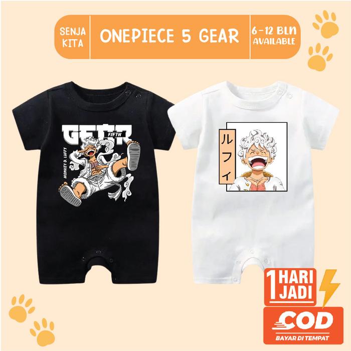 Romper Bayi Anime One Piece Luffy Gear 5 Baju Bayi Kartun