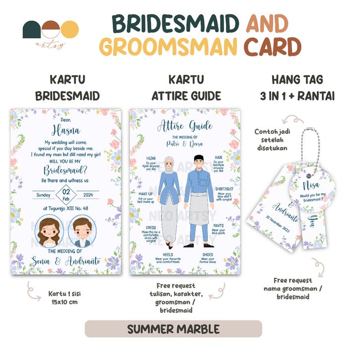 Kartu Ucapan Bridesmaid / Attire Card / Hangtag Bridesmaid