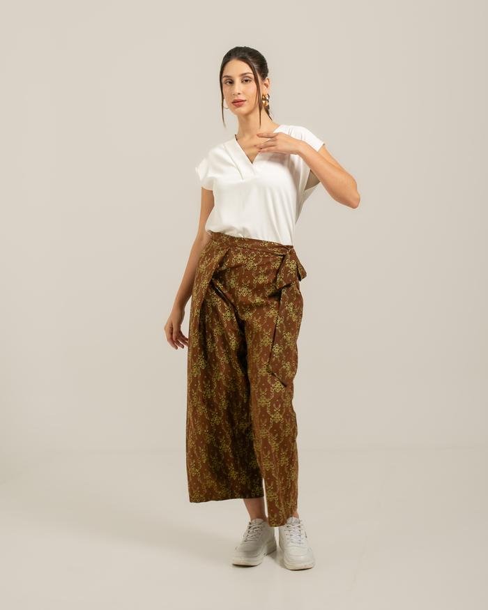 Batik Fractal Bhavya Wrap Pants Brown