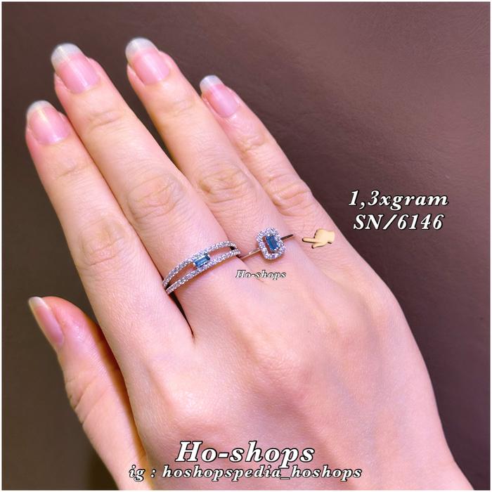 Cincin Cuse London Blue Mas Putih Kadar 75% Asli Emas Y.AE