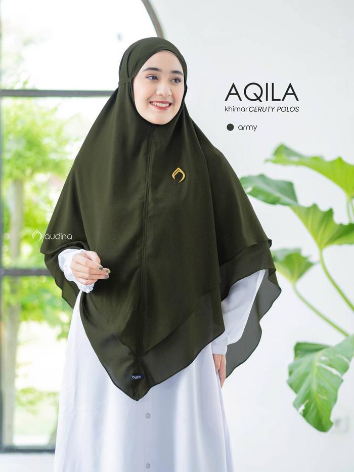 HIJAB SYARI AQILA KHIMAR CERUTY BABYDOLL JILBAB HITAM PUTIH JILBAB HAJI SIZE JUMBO ORI AUDINA