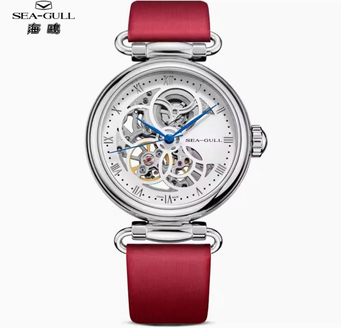 Seagull Watch Women's 38 MM Mechanical Goddess of Time Hollow Fashion Analog 6002 511.15.6002L - Red