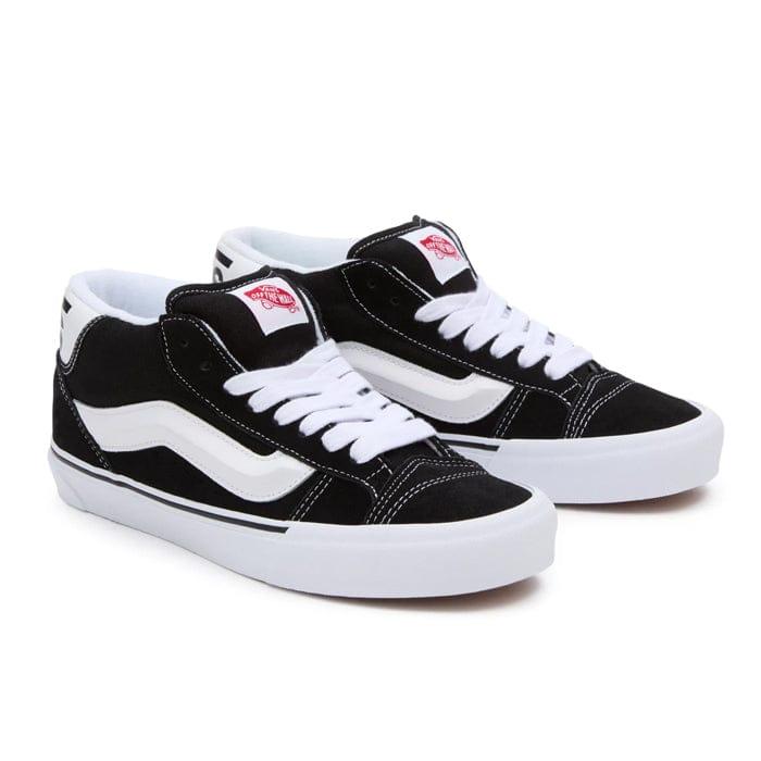 Sepatu Vans Knu Skool Mid Black White Sneakers for Men and Women