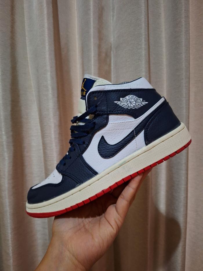 Nike AJ1 High White Navy size 40