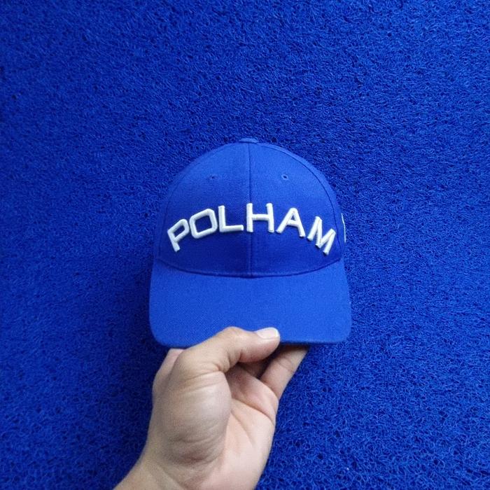topi polham biru