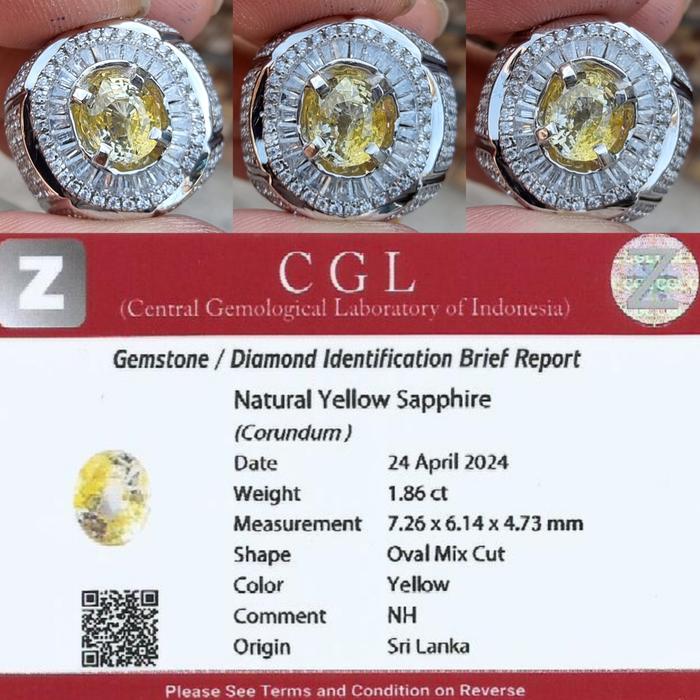 Natural HQ Batu Eye Clean Good Luster Yellow Safir Sapphire Ceylon Sri Lanka No Treatment No Heat Un
