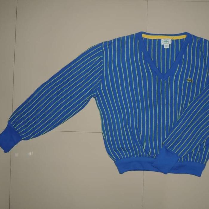 lacoste vintage knitwear 80s vneck rare original