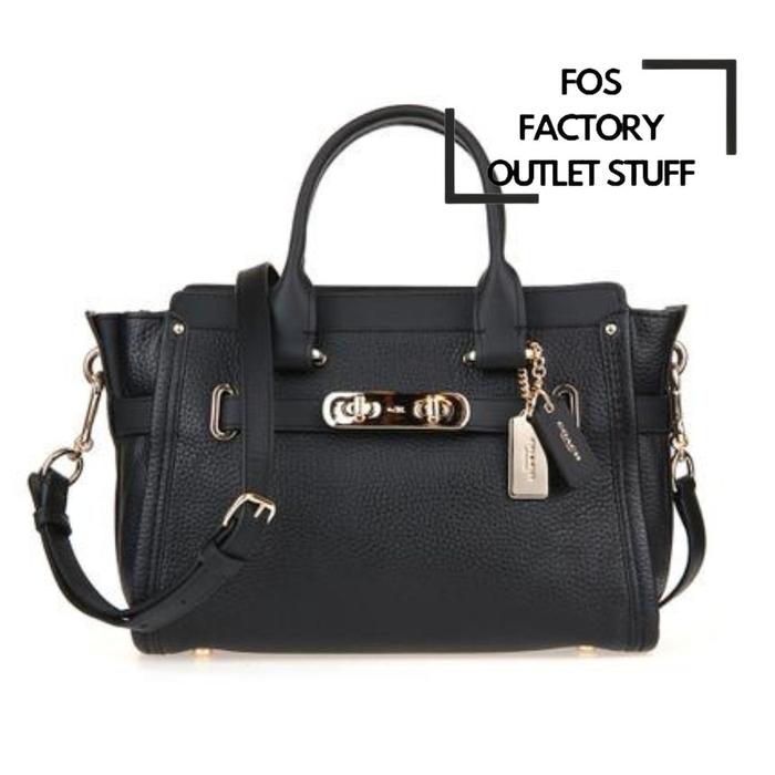 Tas Wanita Shoulder Bag Pebble Leather Swagger 27 Black 34816