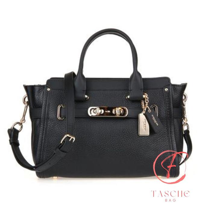Tas Wanita Shoulder Bag Pebble Leather Swagger 27 Black 34816