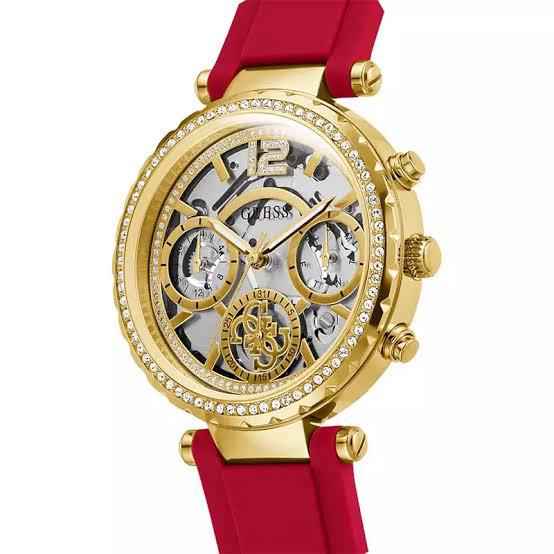 GUESS GW0484L1 LADY ANALOG QUARTZ GW0484 RED RUBBER BEST SELLER WATCH