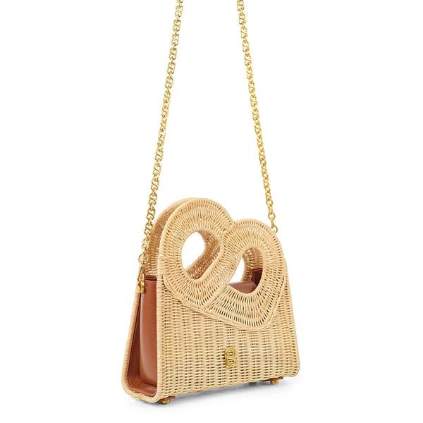 BUTTONSCARVES Hold Me Rattan Bag Medium - Caramel
