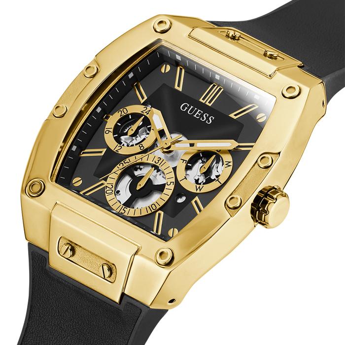 GUESS GW0202G1 GW0202G MEN ANALOG BLACK GOLD TONE MULTIFUNCTION GW0202 ORIGINAL WARRANTY PT GAP