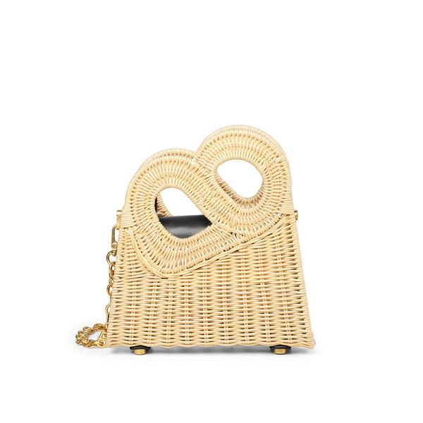 BUTTONSCARVES Hold Me Rattan Bag Small - Black