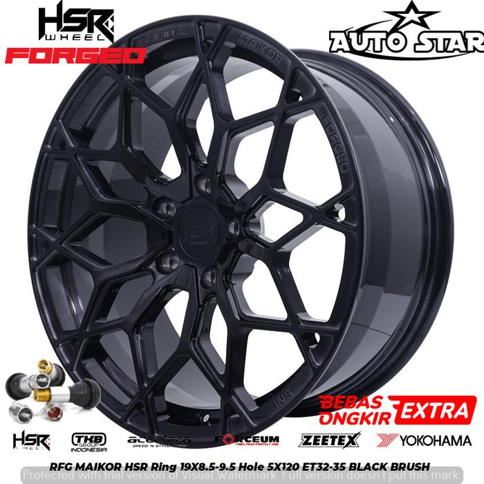 Velg mobil hsr forged maikor R19 lubang pcd 5x120 lebar 85/95 Offset 32/35 black Camaro, Corvette, I