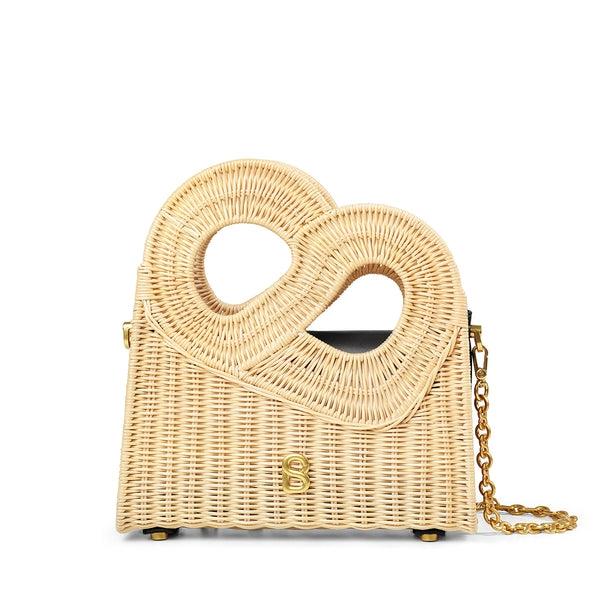 BUTTONSCARVES Hold Me Rattan Bag Medium - Black