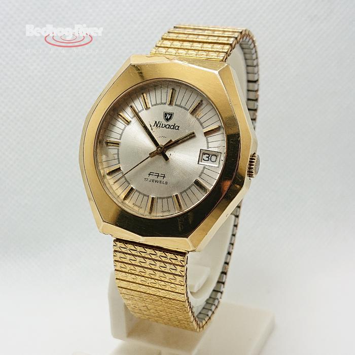 Vintage Nivada Grenchen F77 - Gold Plated Mechanical Watch