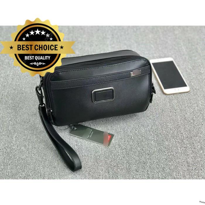 Pouch bag leather branded mirror / tas tangan pria kulit asli branded