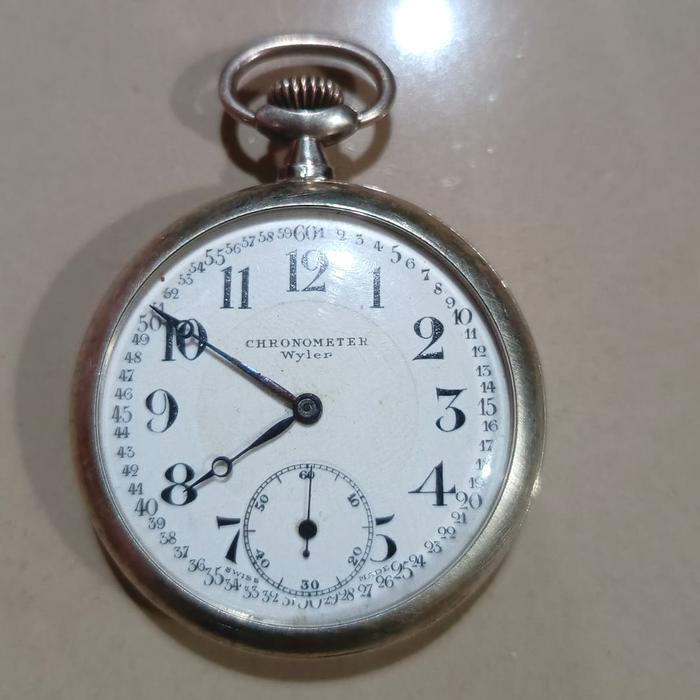 Jam Kantong Kas Perak chronometer WYLER sub second vintage