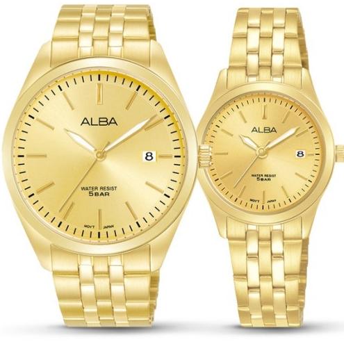 JAM TANGAN PRIA DAN WANITA ALBA GOLD/EMAS JAM TANGAN COUPLE ORIGINAL ALBA AS9R02 and JAM ALBA AH7BN6