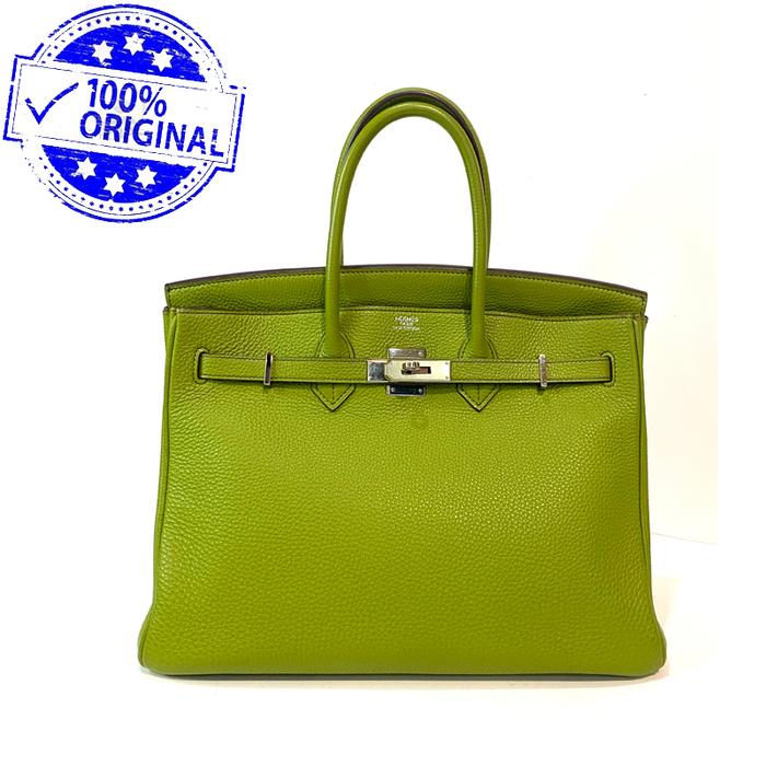Preloved Hermes Birkin 35 B35 Green Olive Vert Anis Togo PHW #L 2008